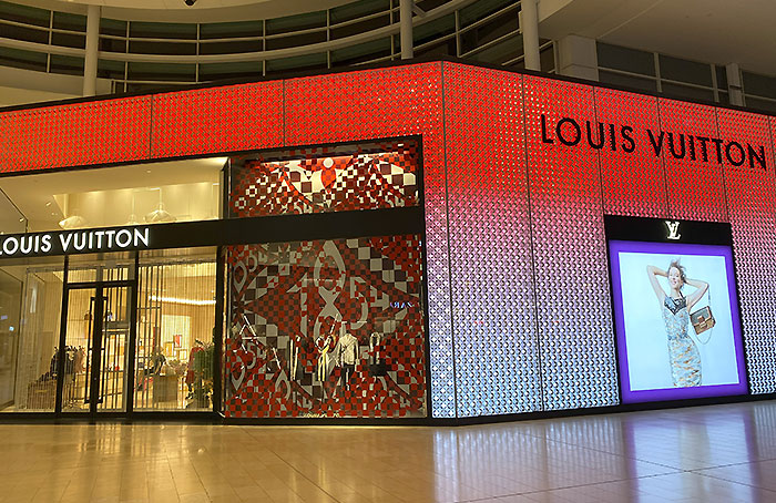 Louis Vuitton signs and window display